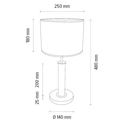 Stolní lampa BENITA 1xE27/60W/230V 48 cm hnědá/dub – FSC certifikováno