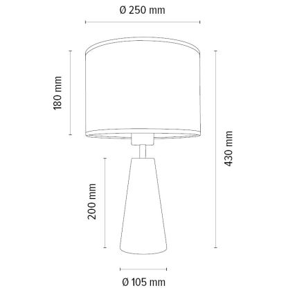 Stolní lampa MERCEDES 1xE27/40W/230V pr. 43 cm krémová/dub – FSC certifikováno