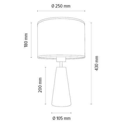 Stolní lampa MERCEDES 1xE27/40W/230V pr. 43 cm hnědá/dub – FSC certifikováno