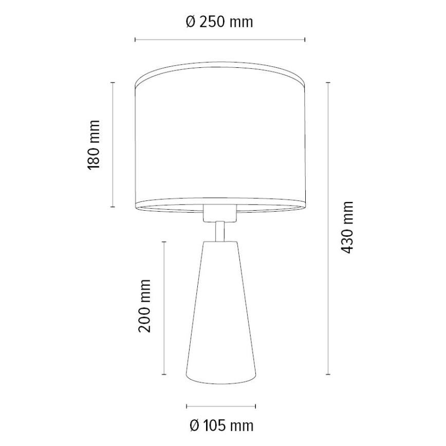 Stolní lampa MERCEDES 1xE27/40W/230V pr. 43 cm hnědá/dub – FSC certifikováno
