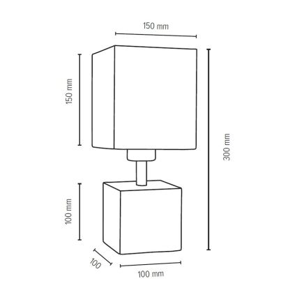 Stolní lampa TRONGO SQUARE 1xE27/25W/230V