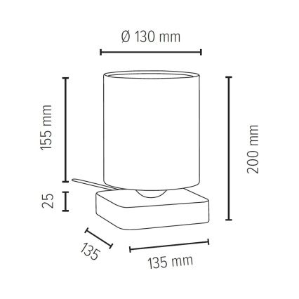 Stolní lampa JENTA 1xE27/25W/230V