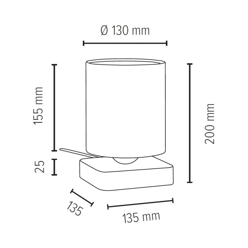 Stolní lampa JENTA 1xE27/25W/230V dub – FSC certifikováno