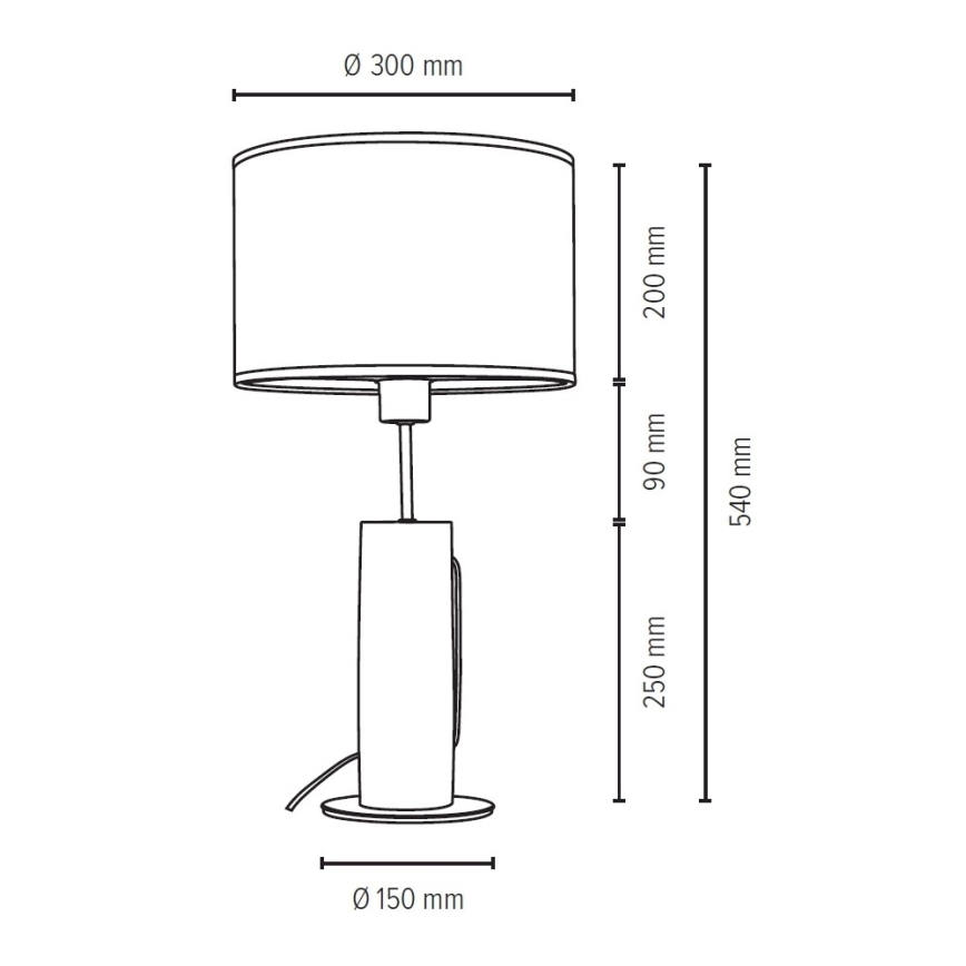 Stolní lampa PINO 1xE27/40W/230V borovice – FSC certifikováno