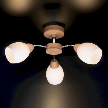 Přisazený lustr PARMA 3xE27/40W/230V dub