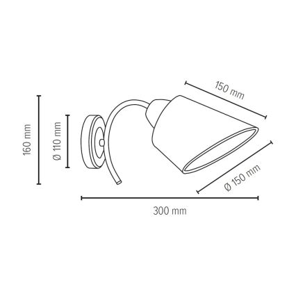 Nástěnné svítidlo METTE 1xE27/40W/230V