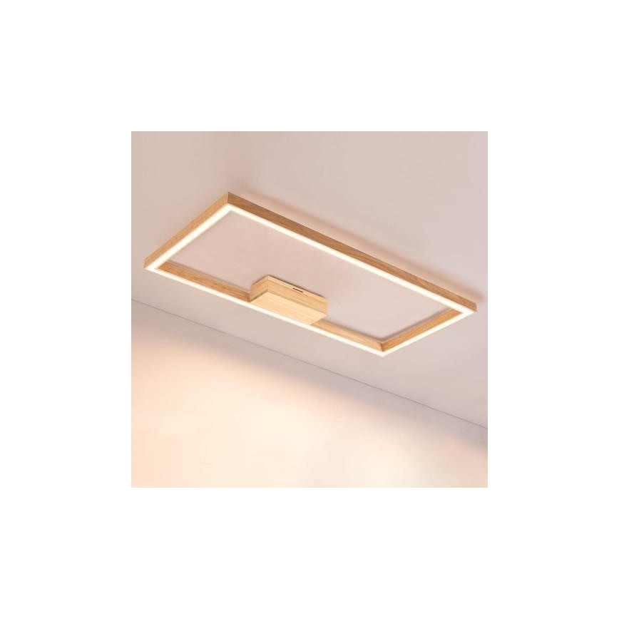 LED Stmívatelné stropní svítidlo RAMME LED/34W/230V matný dub + dálkové ovládání – FSC certifikováno