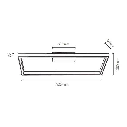 LED Stmívatelné stropní svítidlo RAMME LED/34W/230V + DO matný dub