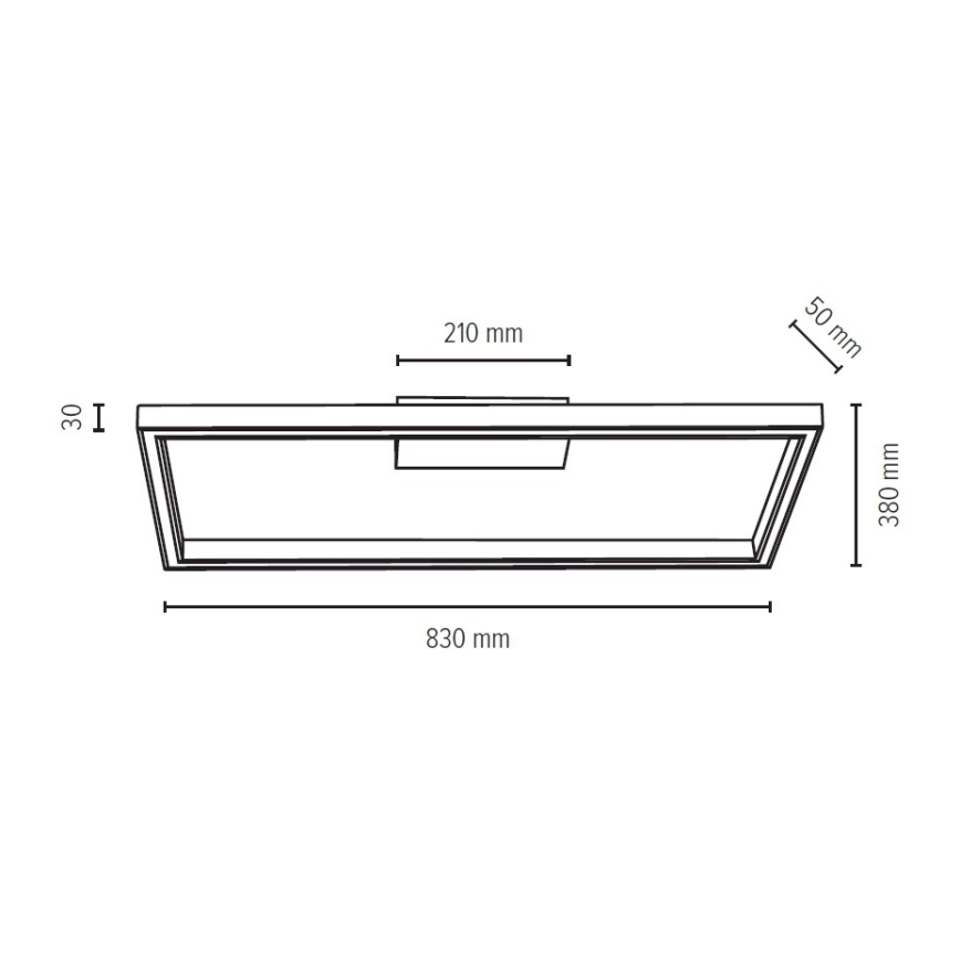 LED Stmívatelné stropní svítidlo RAMME LED/34W/230V matný dub + dálkové ovládání – FSC certifikováno