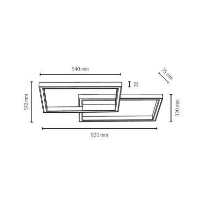 LED Stmívatelné stropní svítidlo RAMME LED/48W/230V + DO matný dub