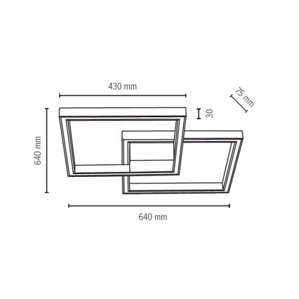 LED Stmívatelné stropní svítidlo RAMME LED/48W/230V + DO matný dub