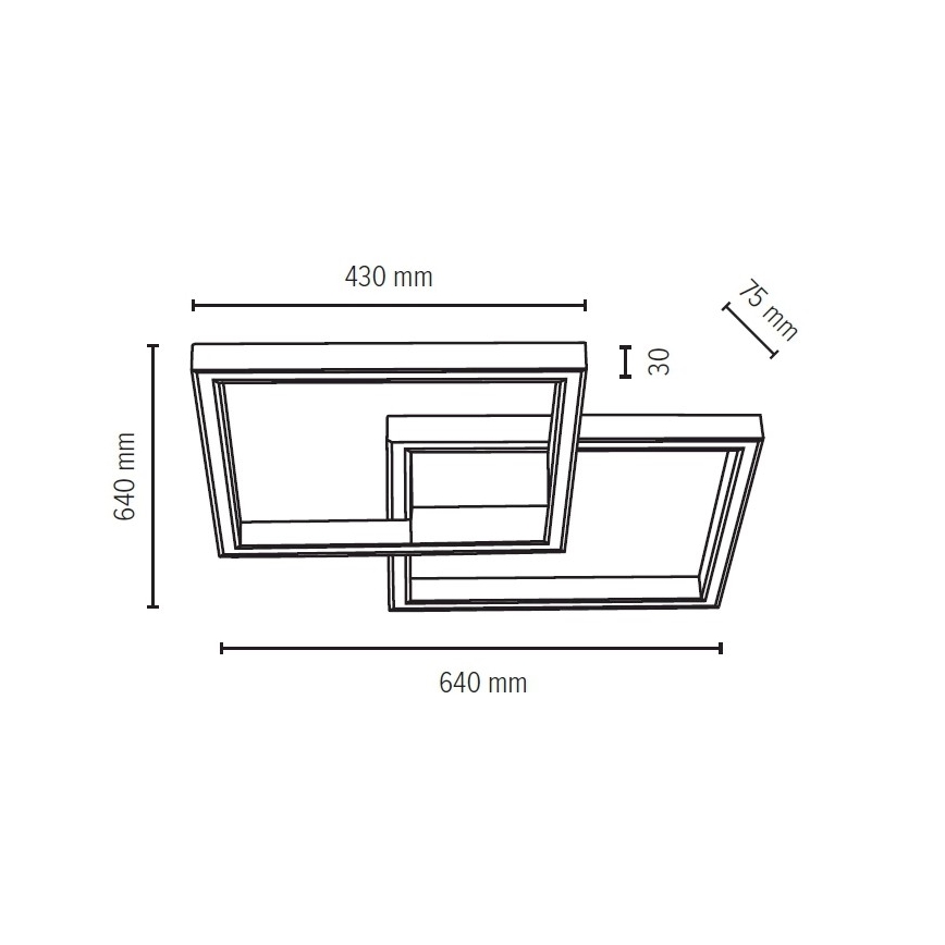 LED Stmívatelné stropní svítidlo RAMME LED/48W/230V matný dub + dálkové ovládání – FSC certifikováno