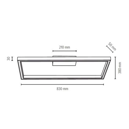 LED Stropní svítidlo RAMME LED/34W/230V matný dub