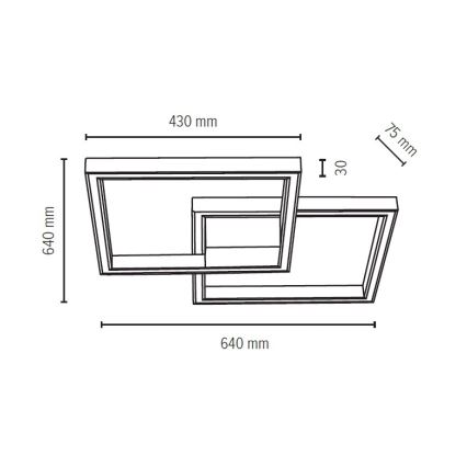 LED Stropní svítidlo RAMME LED/48W/230V matný dub