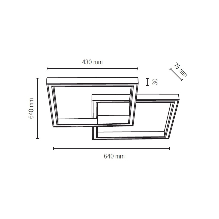 LED Stropní svítidlo RAMME LED/48W/230V matný dub – FSC certifikováno
