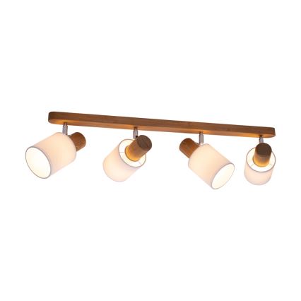 Stropní bodové svítidlo TRENDY 4xE27/15W/230V borovice – FSC certifikováno
