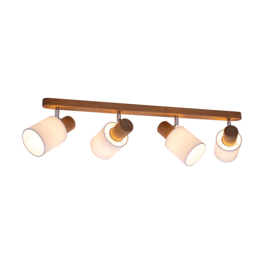 Stropní bodové svítidlo TRENDY 4xE27/15W/230V borovice – FSC certifikováno