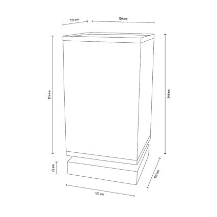 Stolní lampa FIRE 1xE27/25W/230V dub/černá dub – FSC certifikováno