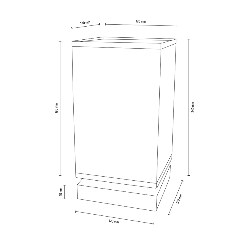 Stolní lampa FIRE 1xE27/25W/230V dub/černá dub – FSC certifikováno