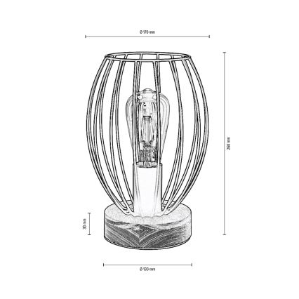 Stolní lampa GUNNAR 1xE27/25W/230V dub