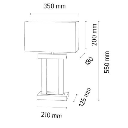 LED Stmívatelná stolní lampa HAKON 1xE27/40W+ 2xLED/7,5W/230V 55 cm dub – FSC certifikováno