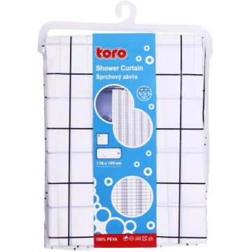 Sprchový závěs TORO EASY 178x199 cm bílá/černá
