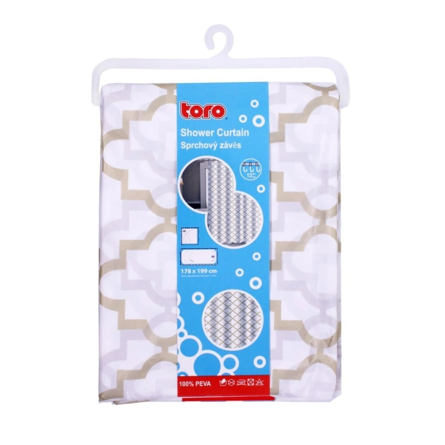 Sprchový závěs TORO EASY 178x199 cm bílá/žlutá