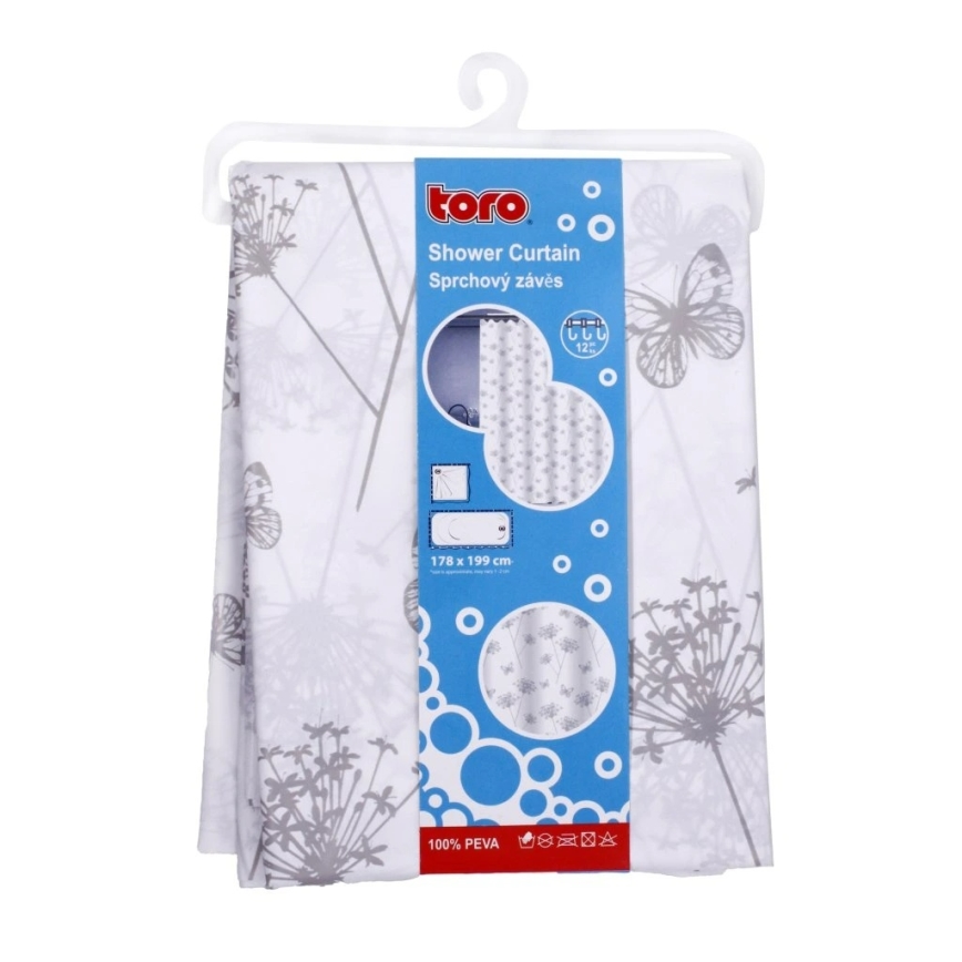 Sprchový závěs TORO PREMIUM 178x199 cm květiny