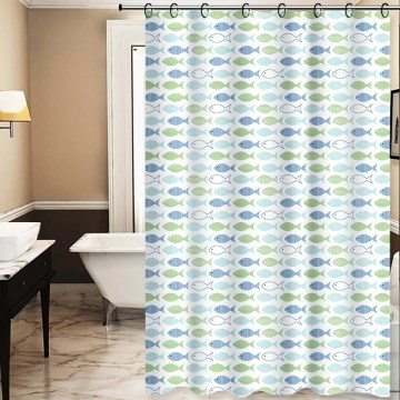 Sprchový závěs TORO PREMIUM 178x199 cm modrá/zelená