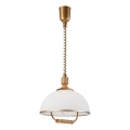 Stahovací lustr RAMONA 1xE27/60W/230V hnědá/bílá/dub