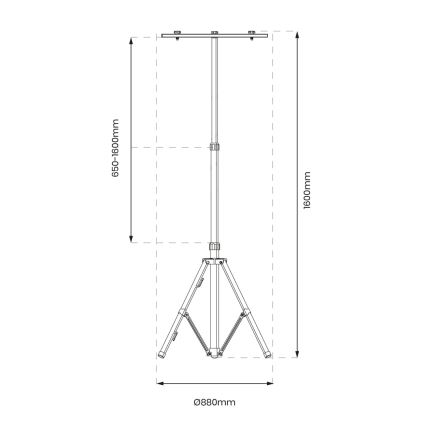 Stativ pro LED reflektory 1,6m