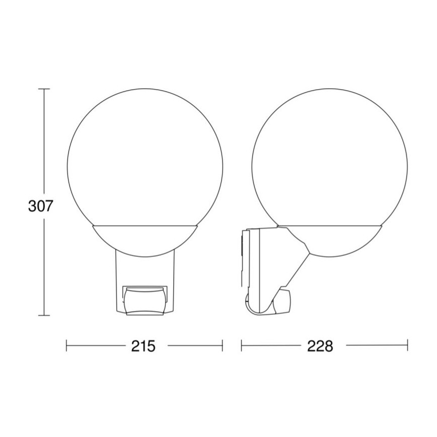 STEINEL 005535 - Venkovní nástěnné svítidlo se senzorem L585S 1xE27/60W černá IP44