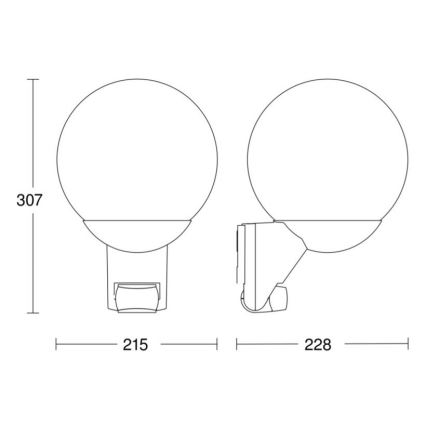 STEINEL 005917 - Venkovní nástěnné svítidlo se senzorem L585S 1xE27/60W bílá IP44