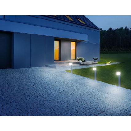 Steinel 055486 - LED Venkovní lampa se senzorem CUBO LED/9,5W/230V IP44 stříbrná