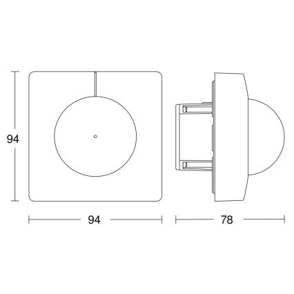 Steinel 058142 - Senzor pohybu IS 3180 V3 KNX hranatý bílá