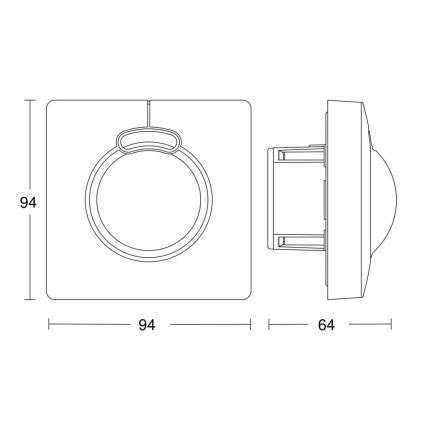 Steinel 058227 - Senzor pohybu HF 3360 V3 KNX hranatý bílá