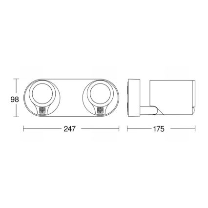 STEINEL 058654 - LED Venkovní nástěnné svítidlo se senzorem SPOT DUO 2xGU10/7,5W/230V IP44