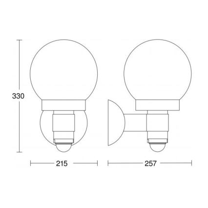 Steinel 059880 - Venkovní senzorové svítidlo L 115 1xE27/60W/230V IP44