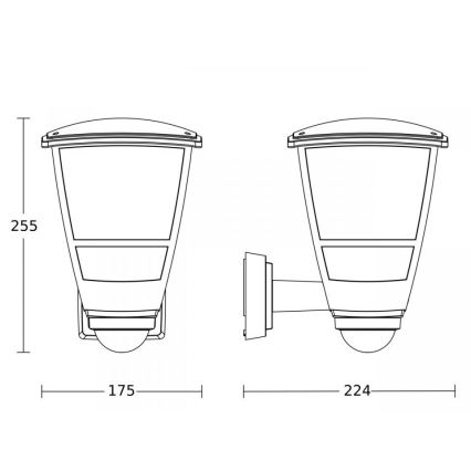 Steinel 084769 - Venkovní nástěnné svítidlo se senzorem L10S 1xE27/15W/230V IP44