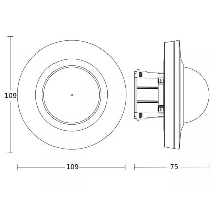 Steinel 087869 - Senzor pohybu s prezenčním čidlem PD-24 ECO COM1 360° černá