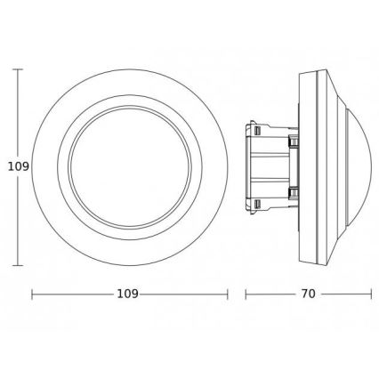 Steinel 087906 - Senzor pohybu podhledový s prezenčním čidlem PD-8 ECO COM1 360° černá