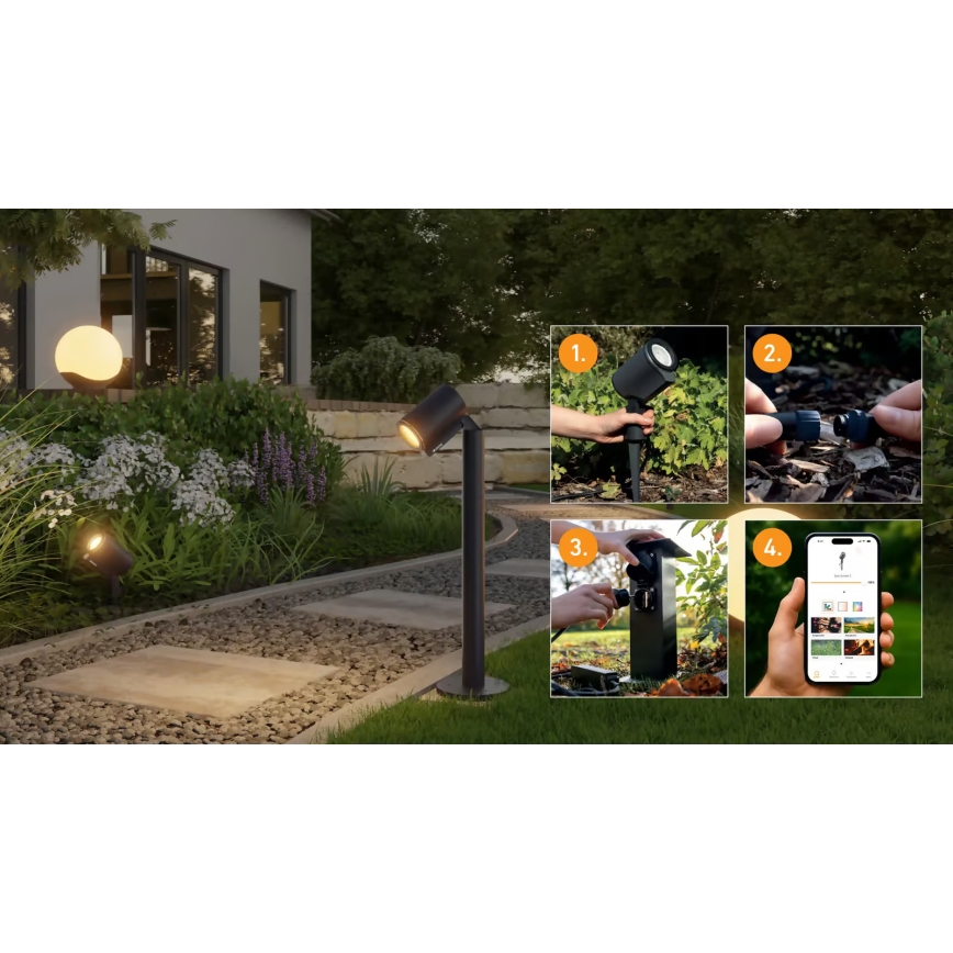 Steinel 089337 - LED RGBW Venkovní lampa LED/7,9W/24V IP65