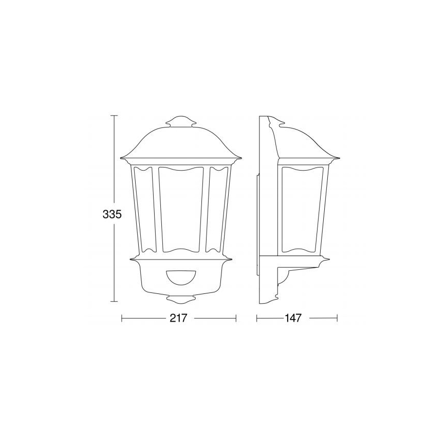 Steinel 644512 - Venkovní nástěnné svítidlo se senzorem L 190 S 1xE27/100W/230V IP44