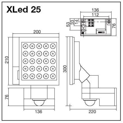 STEINEL 654719 - LED reflektor se senzorem Xled 25 černá IP54