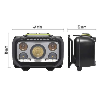 Stmívatelná nabíjecí čelovka LED/3xAAA/1000 mAh 3,7V