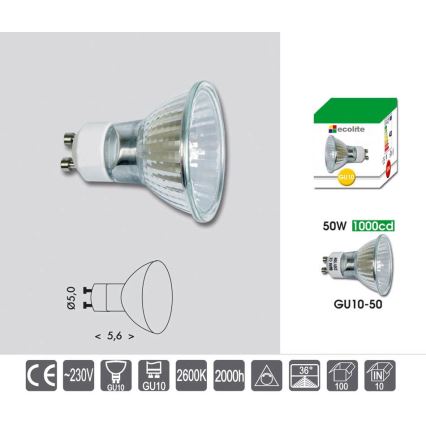 Stmívatelná průmyslová žárovka GU10/50W/230V 2925K - Ecolite