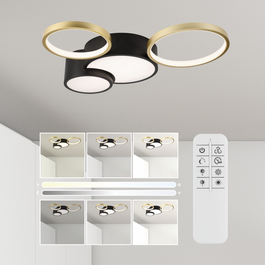Stmívatelné stropní svítidlo ALIZEE LED/30W/230V 3000-6500K černá/zlatá