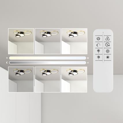 Stmívatelné stropní svítidlo ALIZEE LED/30W/230V 3000-6500K černá/zlatá