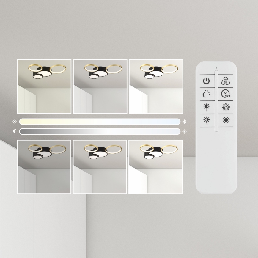 Stmívatelné stropní svítidlo ALIZEE LED/30W/230V 3000-6500K černá/zlatá
