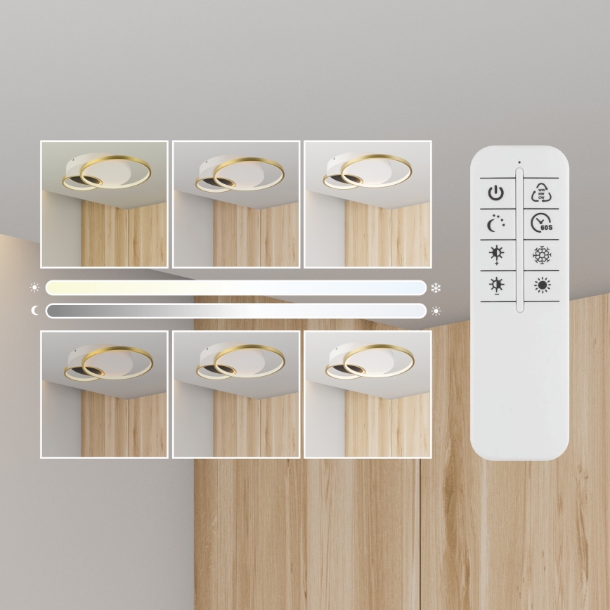 Stmívatelné stropní svítidlo BENITO LED/31W/230V 3000-6500K bílá/zlatá